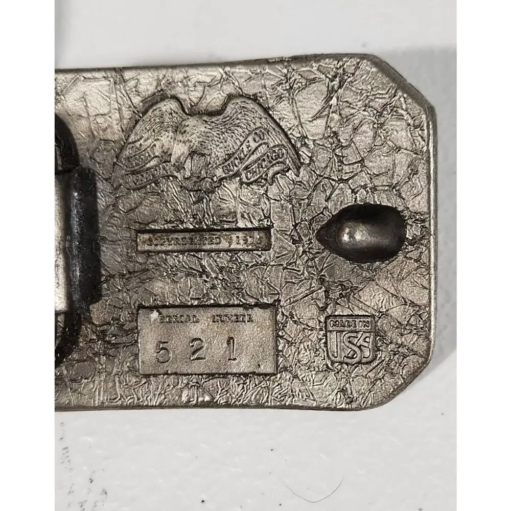 Vintage Great American Buckle Co. Flying Geese Belt Buckle 1976 Green Hunting